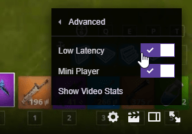 Advanced settings Twitch 