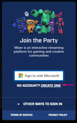 mixer sign in
