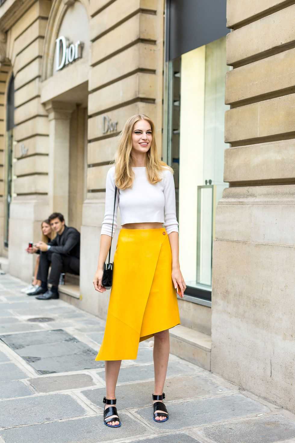 yellow wrap skirt